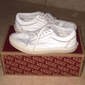 White leather Vans; Sz 7